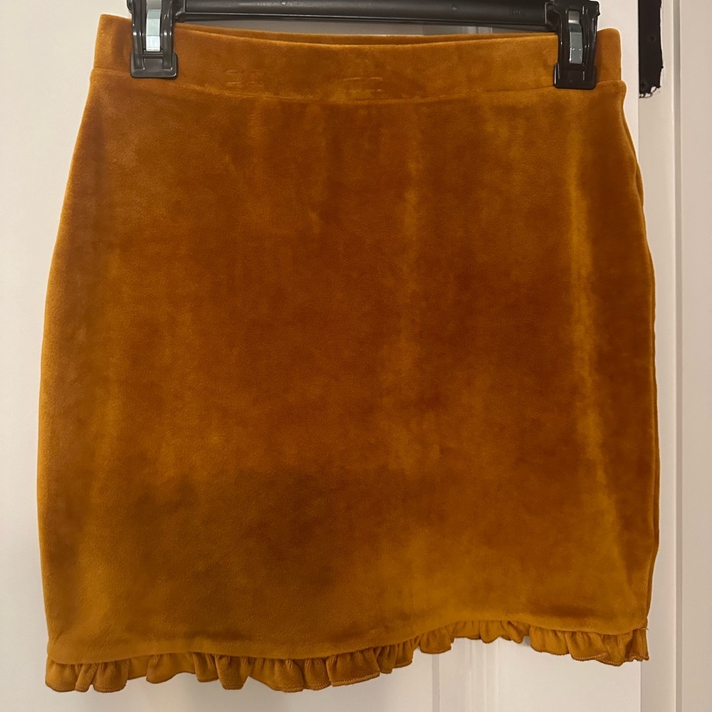 Tan velvet skirt